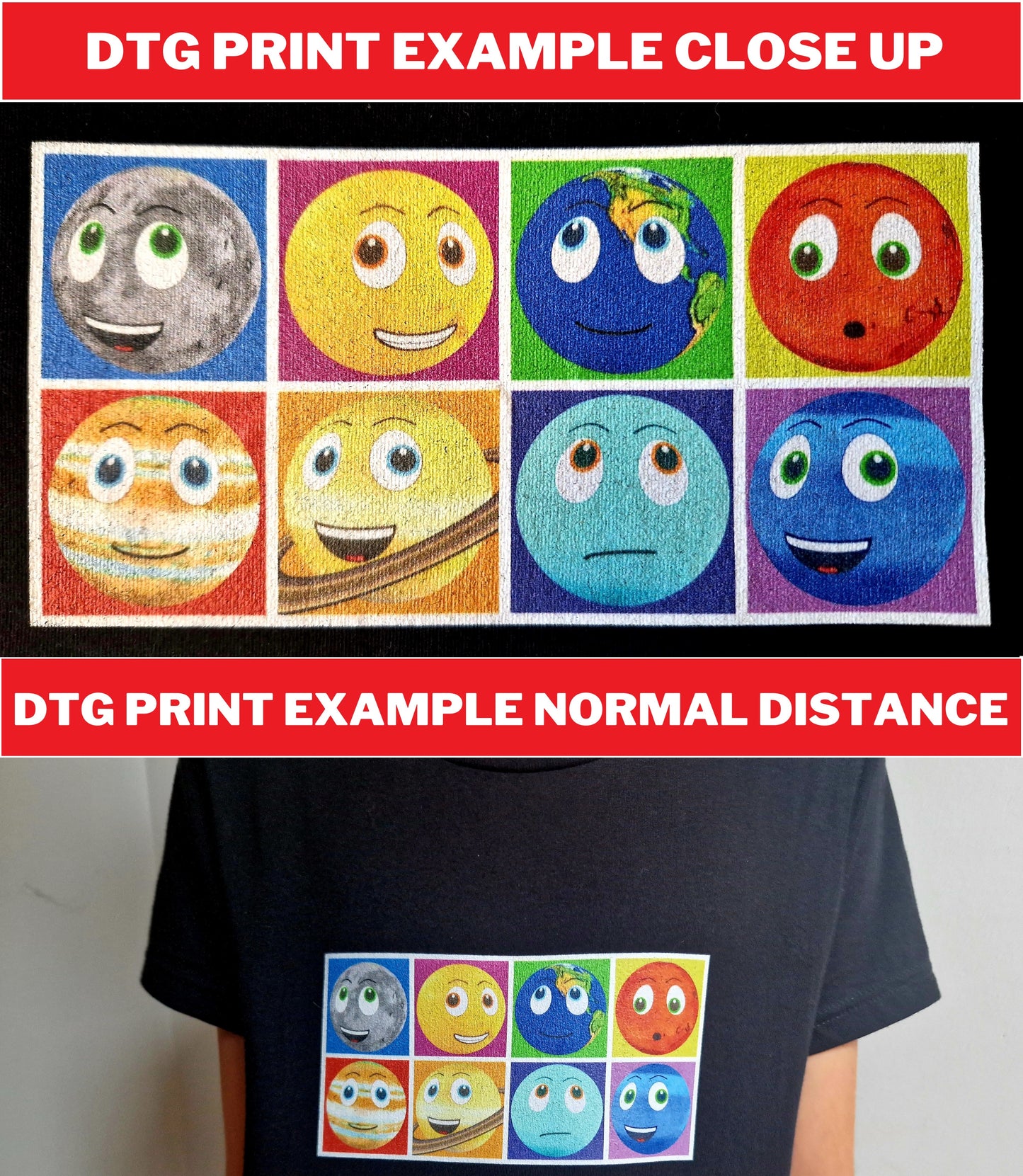 Planets Circle Mixed All Over Print - Kids crew neck t-shirt