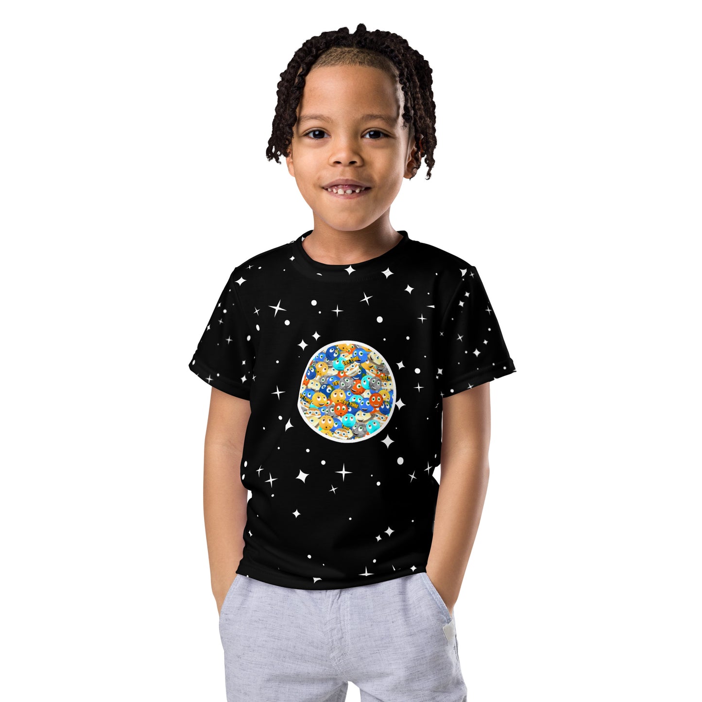 Planets Circle Mixed All Over Print - Kids crew neck t-shirt