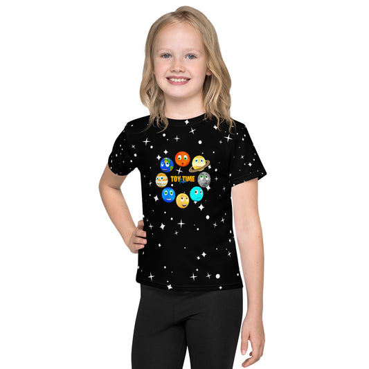 Planets Circle All Over Print - Kids crew neck t-shirt