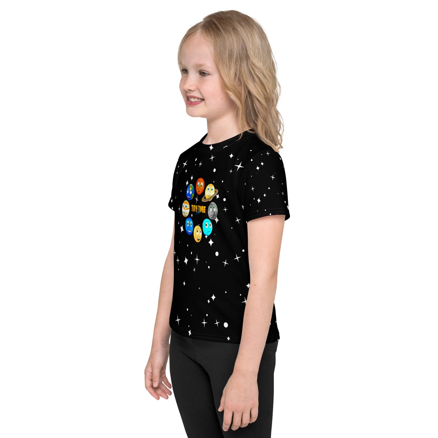 Planets Circle All Over Print - Kids crew neck t-shirt