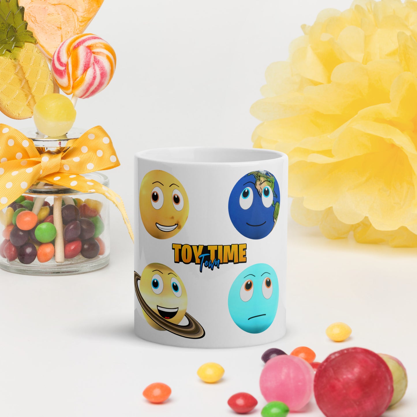 Toy Time Town Planets - White glossy mug