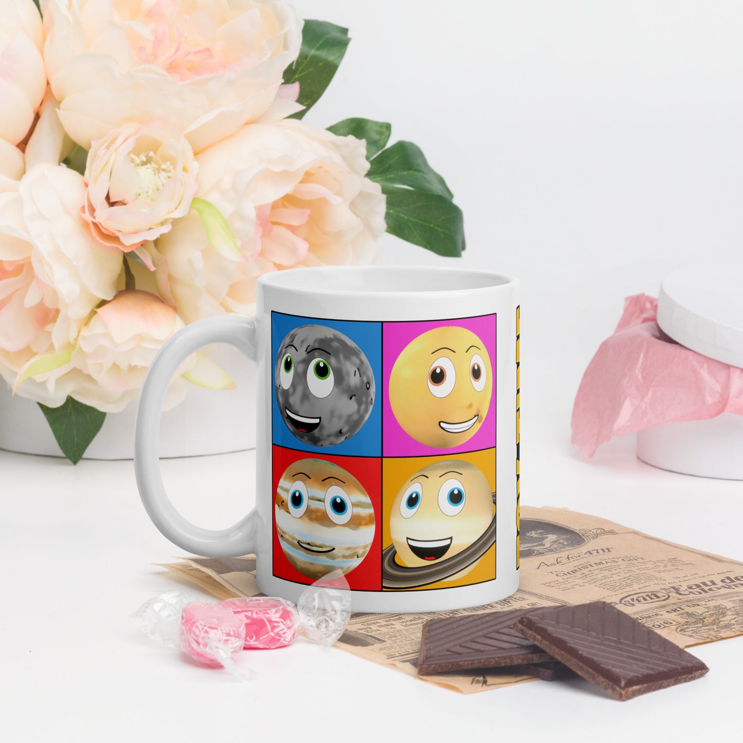 Toy Time Town Squares - White glossy mug