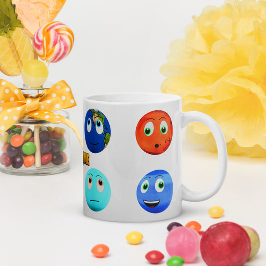 Toy Time Town Planets - White glossy mug